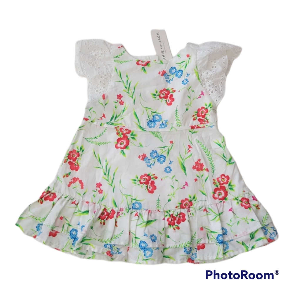 NWT Janie and Jack Floral Dress & Bloomer Set. Size 12-18M